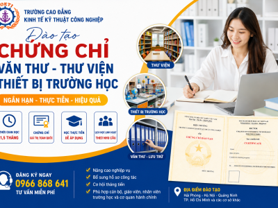 Đào tạo chứng chỉ văn thư - thư viện - thiết bị trường học